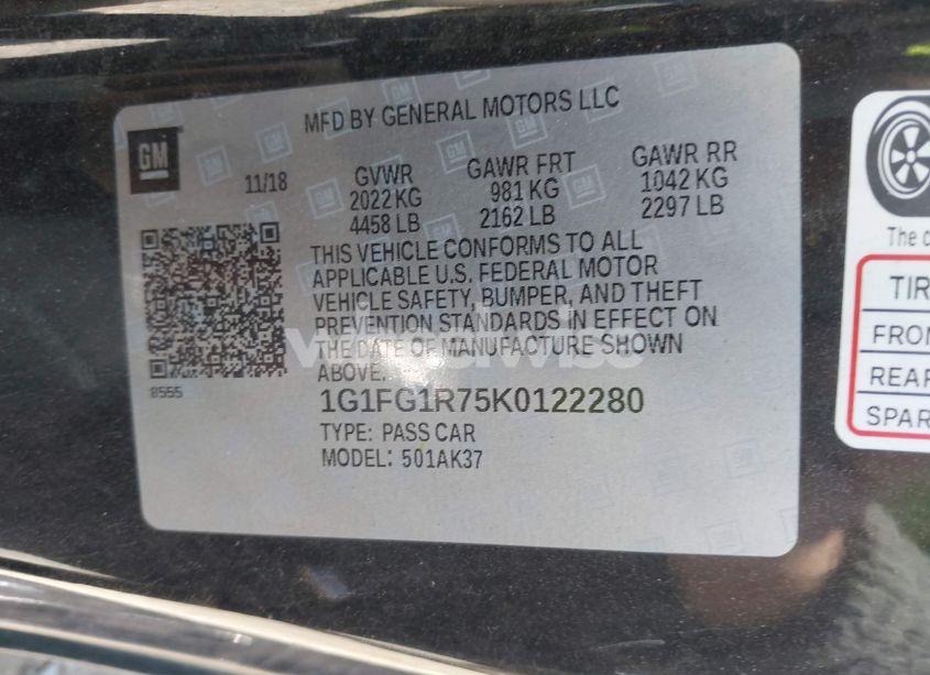 Photo 9 of 2019 Chevrolet Camaro 2SS (VIN 1G1FG1R75K0122280)