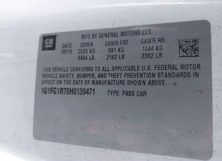 Photo 9 of 2017 Chevrolet Camaro 2SS (VIN 1G1FG1R78H0139471)