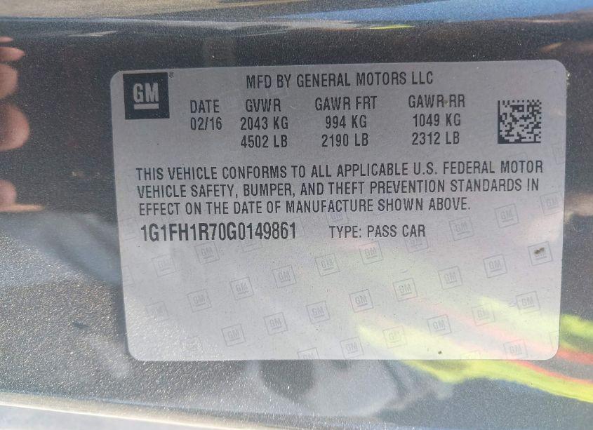 Photo 9 of 2016 Chevrolet Camaro 2SS (VIN 1G1FH1R70G0149861)