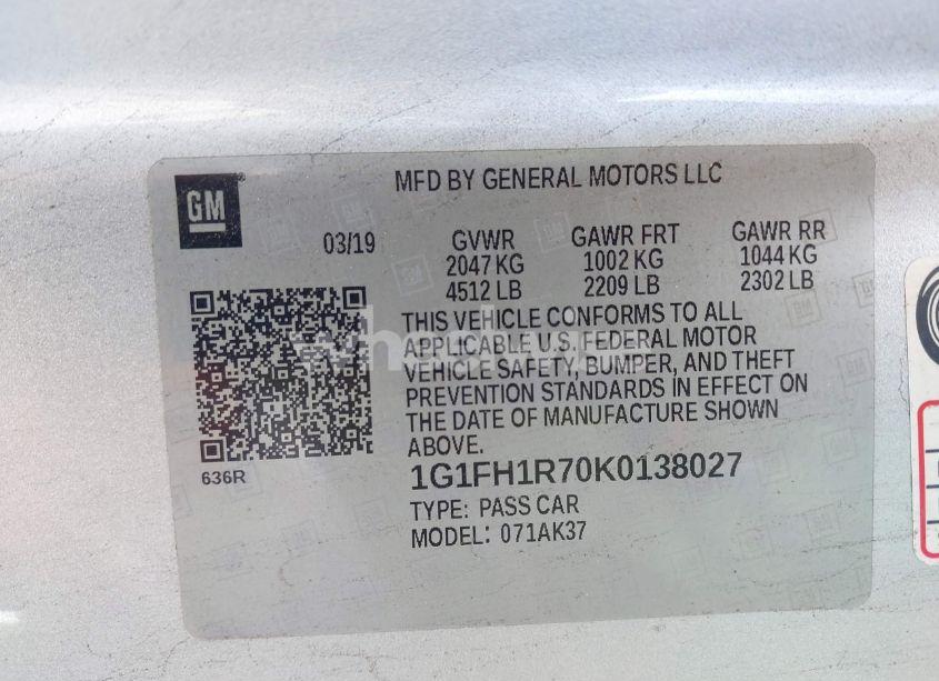 Photo 9 of 2019 Chevrolet Camaro 2SS (VIN 1G1FH1R70K0138027)