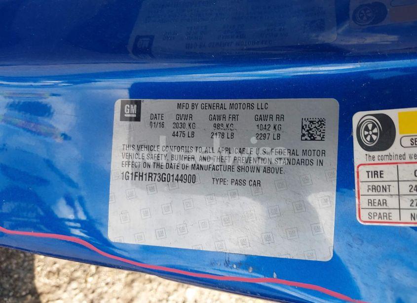 Photo 9 of 2016 Chevrolet Camaro 2SS (VIN 1G1FH1R73G0144900)