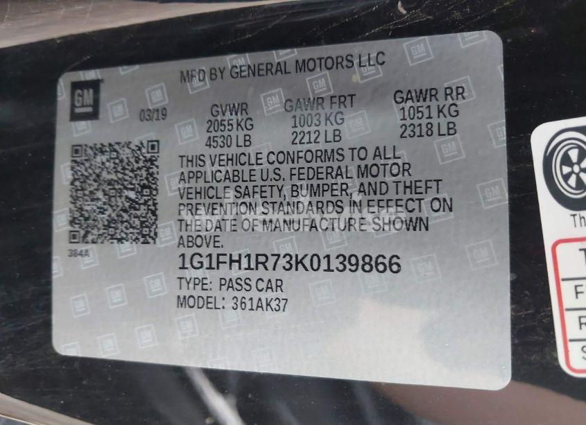 Photo 9 of 2019 Chevrolet Camaro 2SS (VIN 1G1FH1R73K0139866)