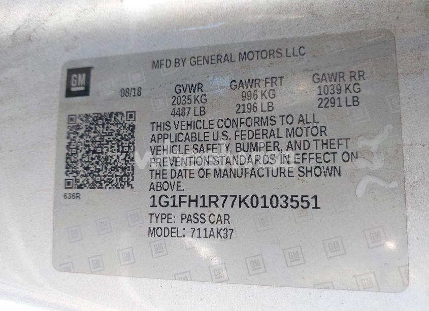 Photo 9 of 2019 Chevrolet Camaro 2SS (VIN 1G1FH1R77K0103551)