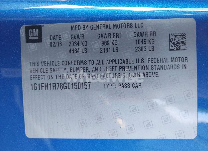 Photo 9 of 2016 Chevrolet Camaro 2SS (VIN 1G1FH1R78G0150157)