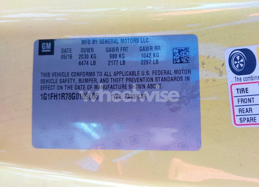 Photo 9 of 2016 Chevrolet Camaro 2SS (VIN 1G1FH1R78G0189606)