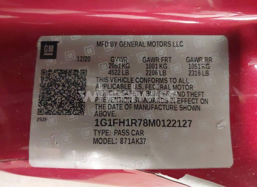 Photo 9 of 2021 Chevrolet Camaro RWD 2SS (VIN 1G1FH1R78M0122127)