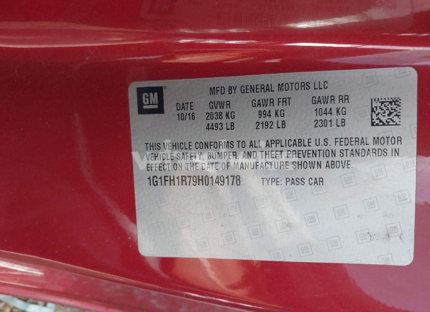 Photo 9 of 2017 Chevrolet Camaro 2SS (VIN 1G1FH1R79H0149178)