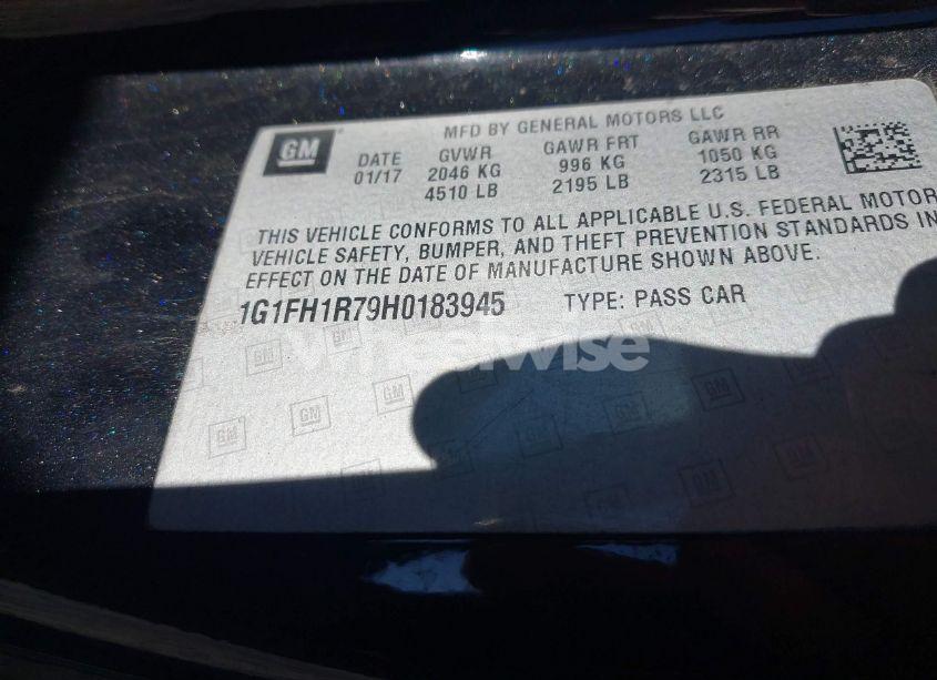 Photo 9 of 2017 Chevrolet Camaro 2SS (VIN 1G1FH1R79H0183945)