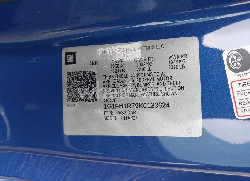 Photo 9 of 2019 Chevrolet Camaro 2SS (VIN 1G1FH1R79K0123624)