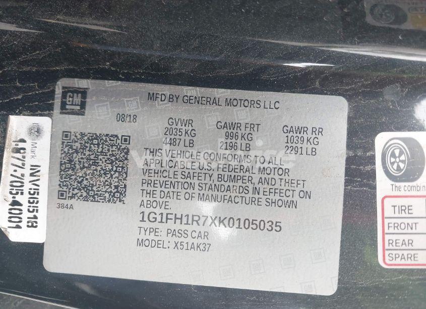 Photo 9 of 2019 Chevrolet Camaro 2SS (VIN 1G1FH1R7XK0105035)