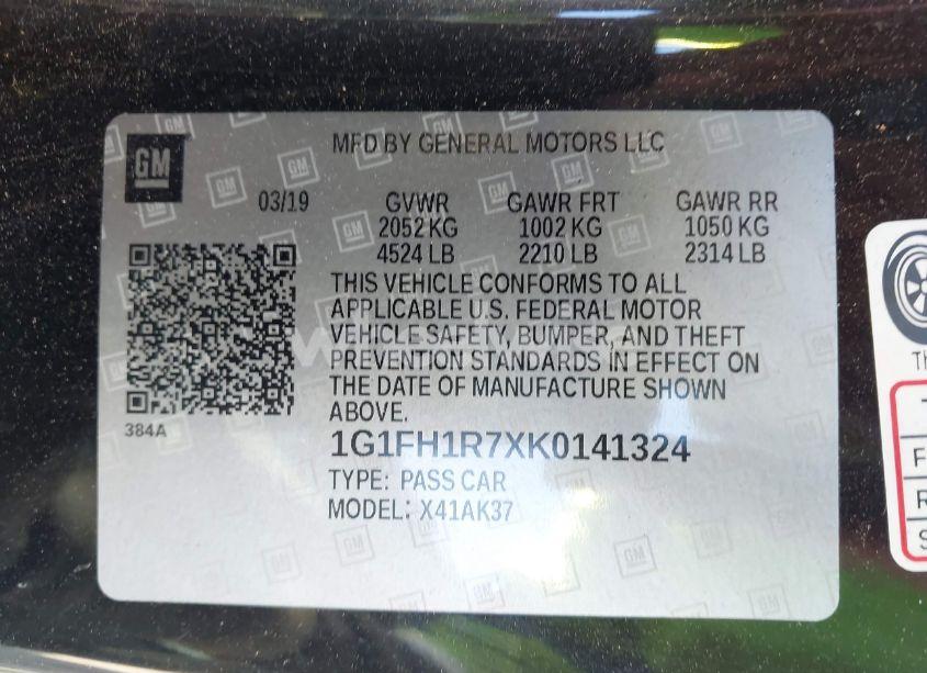 Photo 9 of 2019 Chevrolet Camaro 2SS (VIN 1G1FH1R7XK0141324)