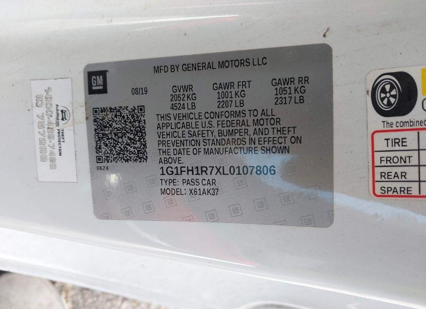 Photo 9 of 2020 Chevrolet Camaro RWD 2SS (VIN 1G1FH1R7XL0107806)