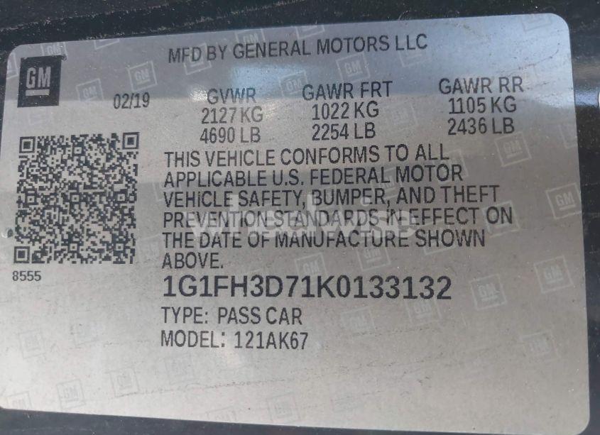 Photo 9 of 2019 Chevrolet Camaro 2SS (VIN 1G1FH3D71K0133132)