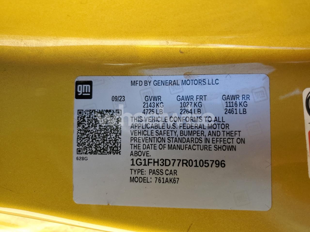 Photo 12 of 2024 CHEVROLET CAMARO SS (VIN 1G1FH3D77R0105796)