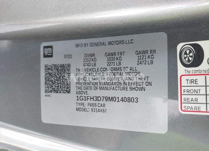 Photo 9 of 2021 Chevrolet Camaro RWD 2SS (VIN 1G1FH3D79M0140803)