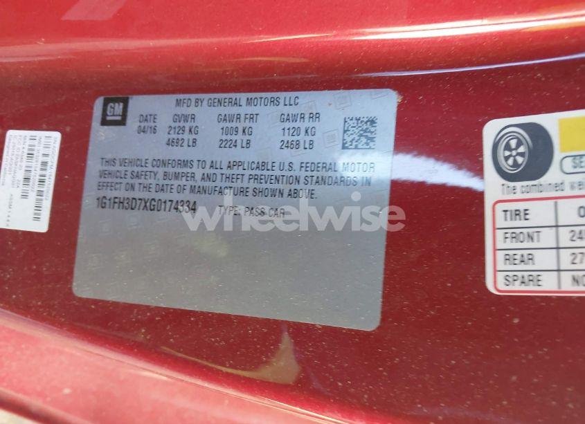 Photo 9 of 2016 Chevrolet Camaro 2SS (VIN 1G1FH3D7XG0174334)