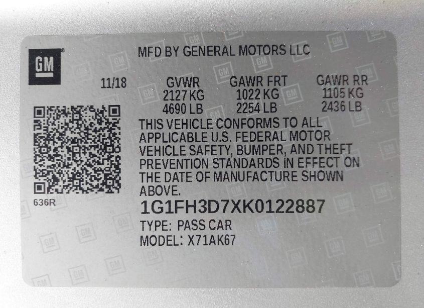 Photo 9 of 2019 Chevrolet Camaro 2SS (VIN 1G1FH3D7XK0122887)