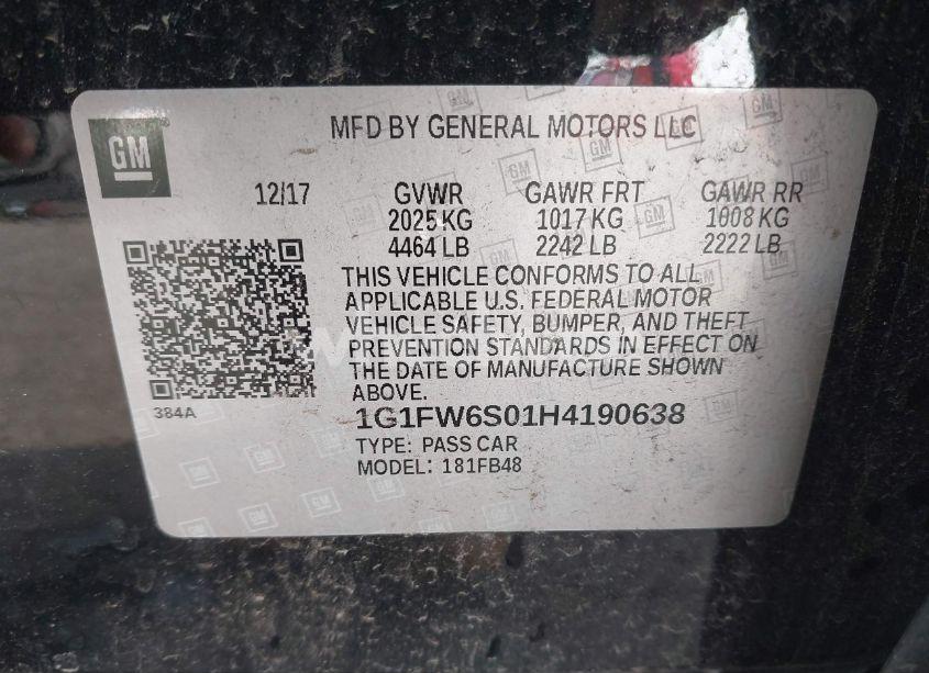 Photo 9 of 2017 Chevrolet Bolt EV LT (VIN 1G1FW6S01H4190638)