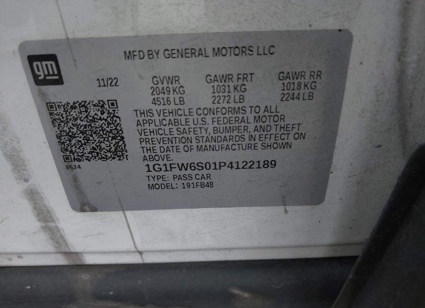 Photo 9 of 2023 Chevrolet Bolt EV FWD 1LT (VIN 1G1FW6S01P4122189)