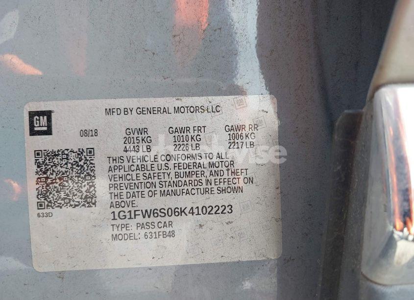 Photo 9 of 2019 Chevrolet Bolt EV LT (VIN 1G1FW6S06K4102223)