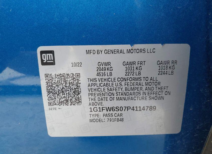 Photo 9 of 2023 Chevrolet Bolt EV FWD 1LT (VIN 1G1FW6S07P4114789)