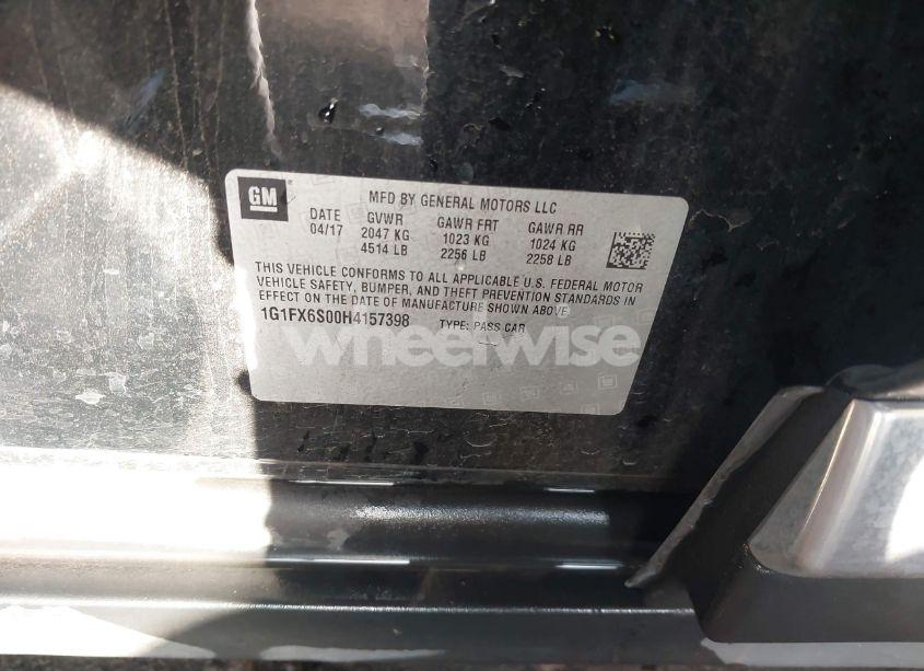 Photo 9 of 2017 Chevrolet Bolt EV PREMIER (VIN 1G1FX6S00H4157398)