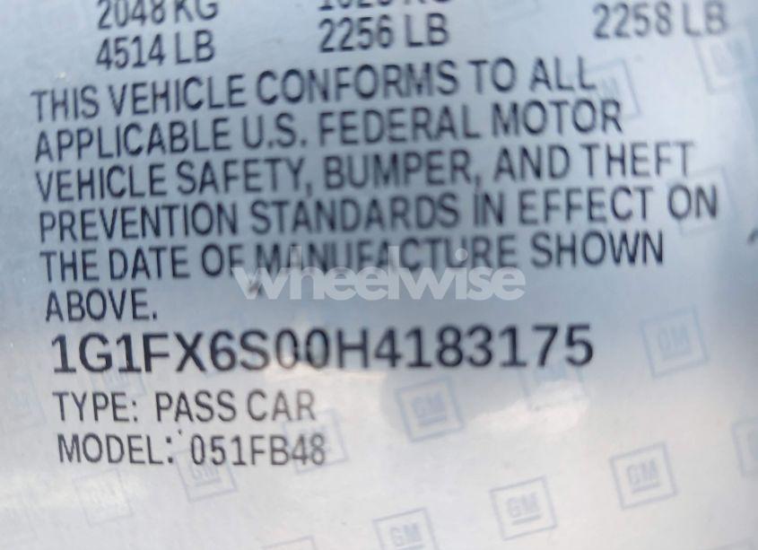 Photo 9 of 2017 Chevrolet Bolt EV PREMIER (VIN 1G1FX6S00H4183175)