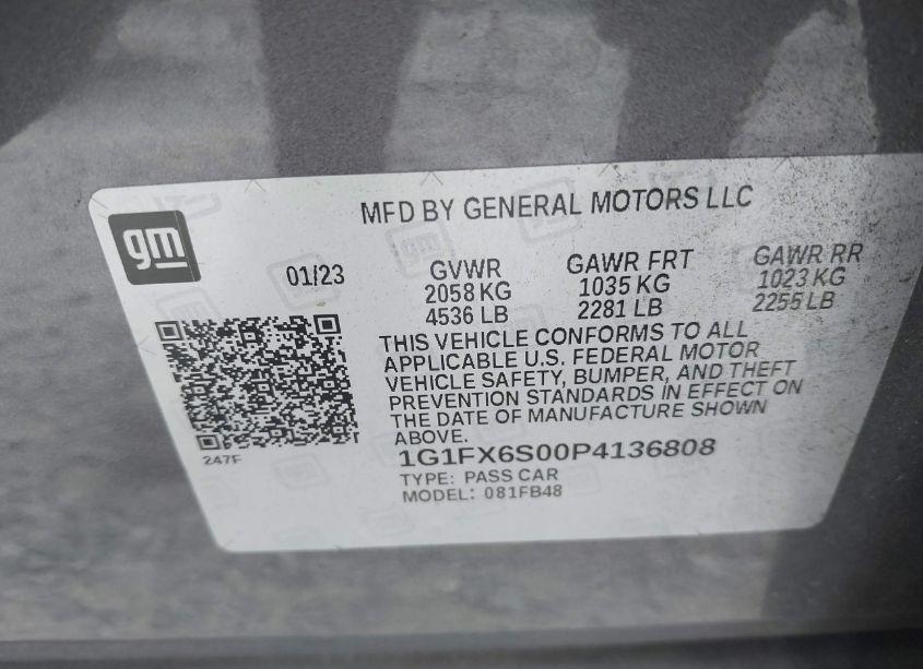 Photo 9 of 2023 Chevrolet Bolt EV FWD 2LT (VIN 1G1FX6S00P4136808)