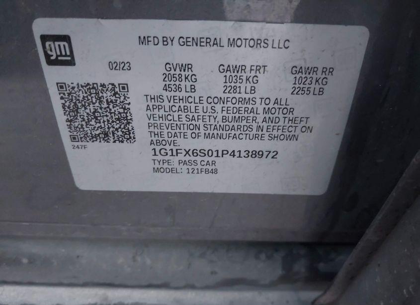 Photo 9 of 2023 Chevrolet Bolt EV FWD 2LT (VIN 1G1FX6S01P4138972)