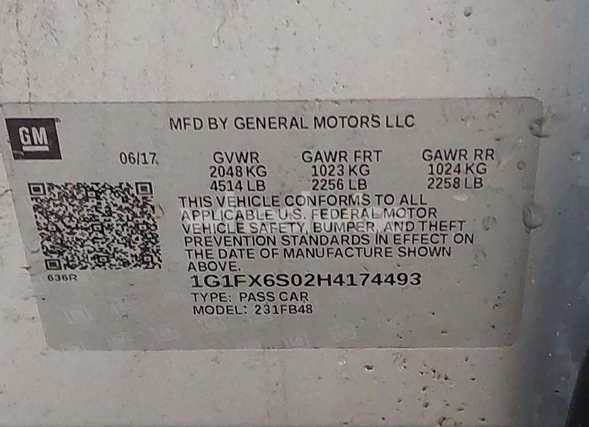 Photo 9 of 2017 Chevrolet Bolt EV PREMIER (VIN 1G1FX6S02H4174493)