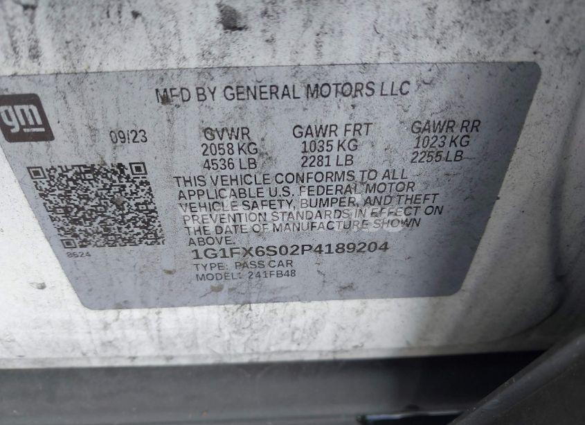 Photo 9 of 2023 Chevrolet Bolt EV FWD 2LT (VIN 1G1FX6S02P4189204)