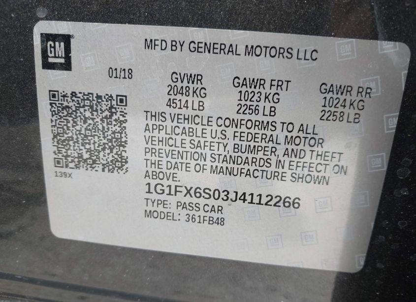 Photo 9 of 2018 Chevrolet Bolt EV PREMIER (VIN 1G1FX6S03J4112266)