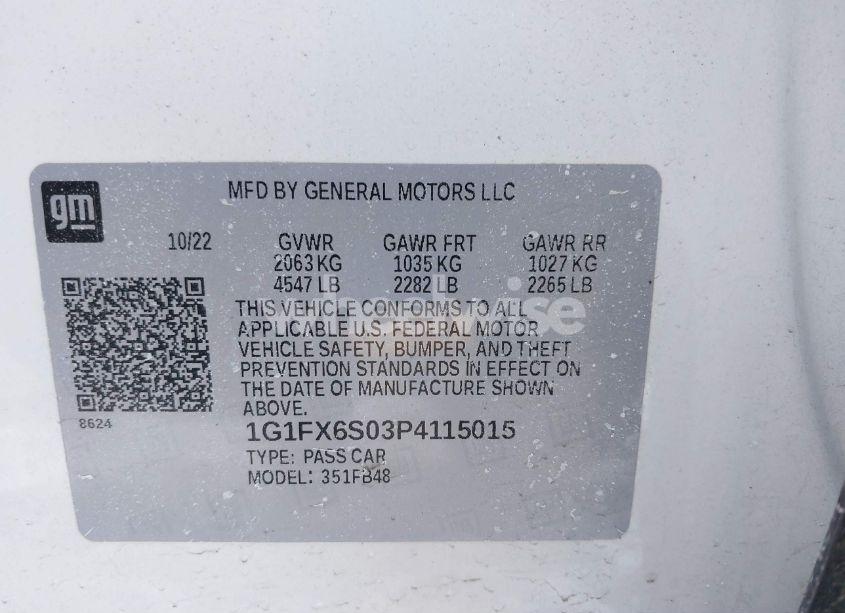 Photo 9 of 2023 Chevrolet Bolt EV FWD 2LT (VIN 1G1FX6S03P4115015)