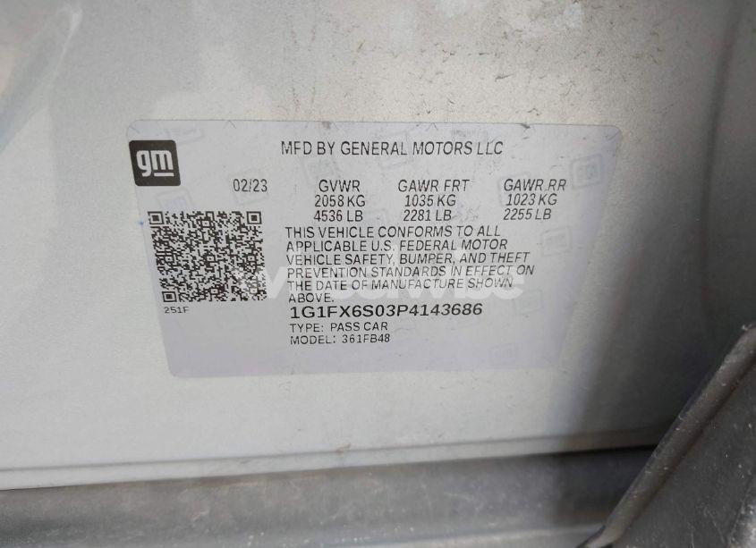 Photo 9 of 2023 Chevrolet Bolt EV FWD 2LT (VIN 1G1FX6S03P4143686)