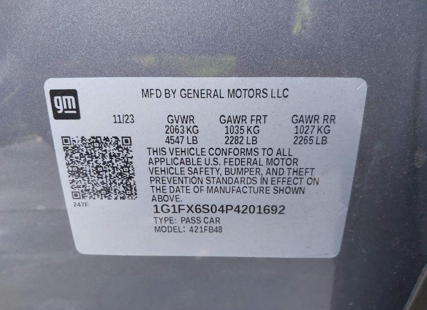 Photo 9 of 2023 Chevrolet Bolt EV FWD 2LT (VIN 1G1FX6S04P4201692)