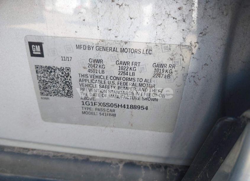 Photo 9 of 2017 Chevrolet Bolt EV PREMIER (VIN 1G1FX6S05H4188954)