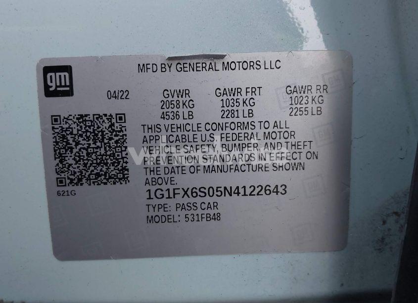 Photo 9 of 2022 Chevrolet Bolt EV FWD 2LT (VIN 1G1FX6S05N4122643)