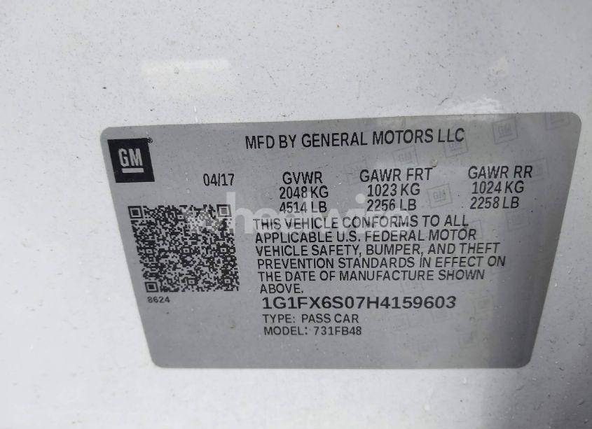 Photo 9 of 2017 Chevrolet Bolt EV PREMIER (VIN 1G1FX6S07H4159603)