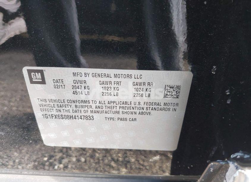 Photo 9 of 2017 Chevrolet Bolt EV PREMIER (VIN 1G1FX6S08H4147833)