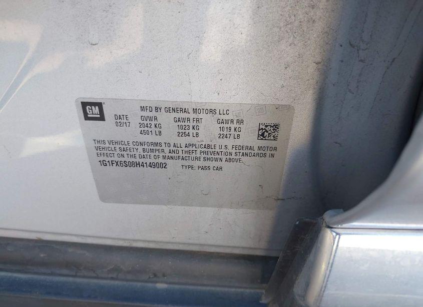 Photo 9 of 2017 Chevrolet Bolt EV PREMIER (VIN 1G1FX6S08H4149002)