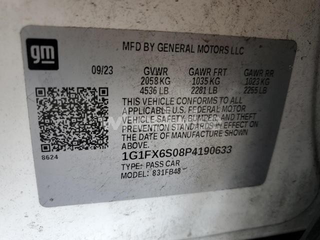 Photo 3 of 2023 CHEVROLET BOLT EV 2LT (VIN 1G1FX6S08P4190633)