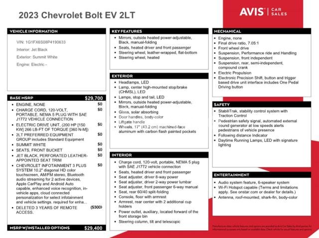 Photo 8 of 2023 CHEVROLET BOLT EV 2LT (VIN 1G1FX6S08P4190633)
