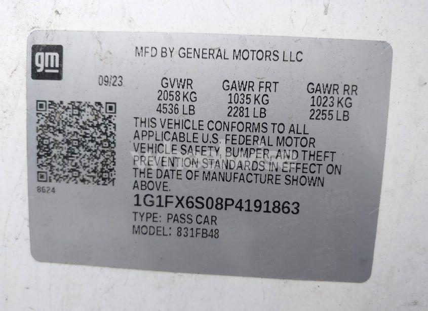 Photo 9 of 2023 Chevrolet Bolt EV FWD 2LT (VIN 1G1FX6S08P4191863)