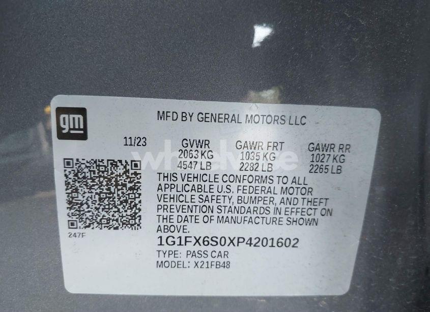 Photo 9 of 2023 Chevrolet Bolt EV FWD 2LT (VIN 1G1FX6S0XP4201602)