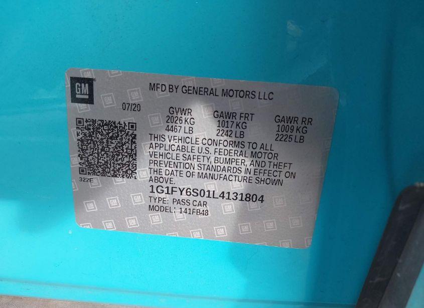 Photo 9 of 2020 Chevrolet Bolt EV FWD LT (VIN 1G1FY6S01L4131804)