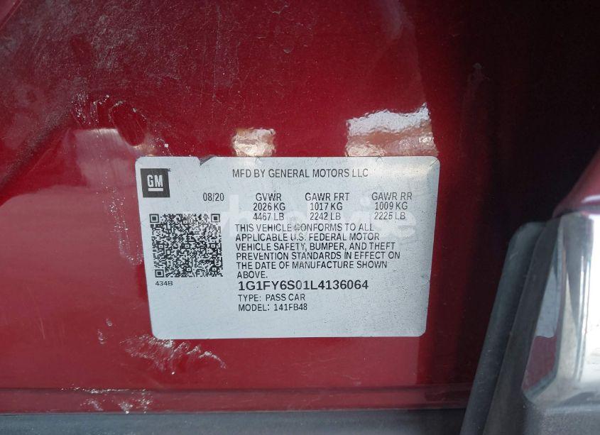 Photo 9 of 2020 Chevrolet Bolt EV FWD LT (VIN 1G1FY6S01L4136064)