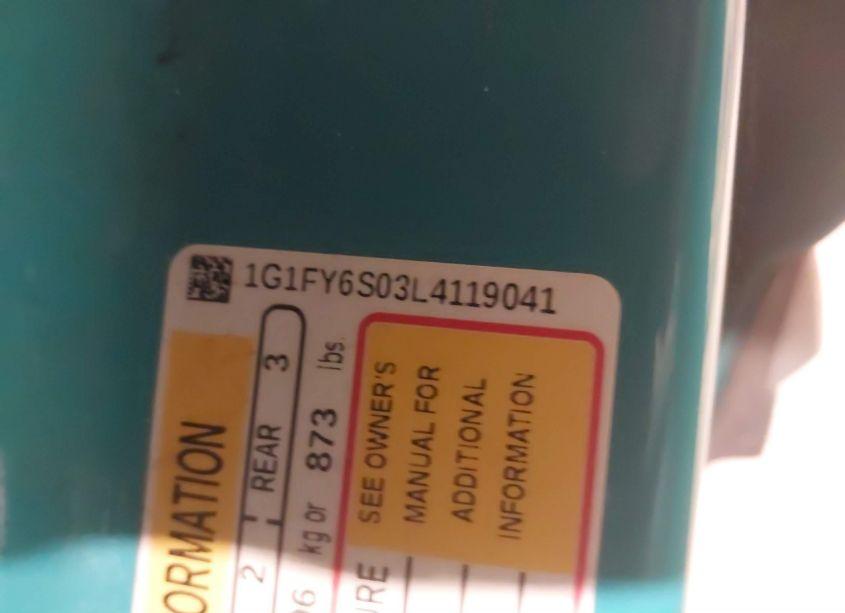 Photo 9 of 2020 Chevrolet Bolt EV FWD LT (VIN 1G1FY6S03L4119041)