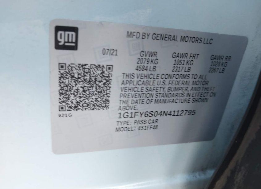 Photo 9 of 2022 Chevrolet Bolt EUV FWD LT (VIN 1G1FY6S04N4112795)