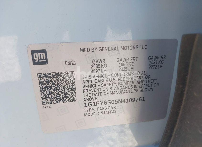 Photo 9 of 2022 Chevrolet Bolt EUV FWD LT (VIN 1G1FY6S05N4109761)