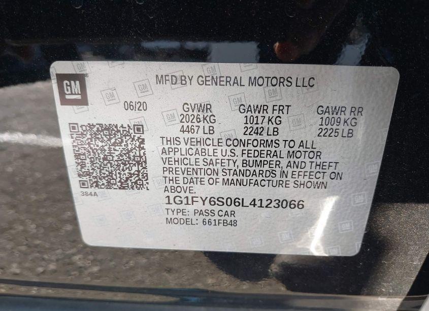 Photo 9 of 2020 Chevrolet Bolt EV FWD LT (VIN 1G1FY6S06L4123066)
